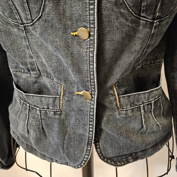 Lifeline Quiet Luxury Design Pocket Denim Blue Jean Jacket Size 36 (M) - Picture 6 of 15